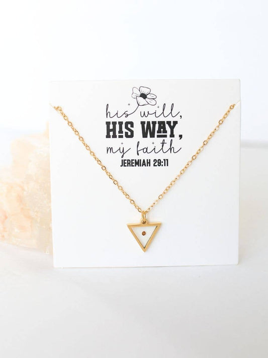 Mustard Seed Triangle Necklace