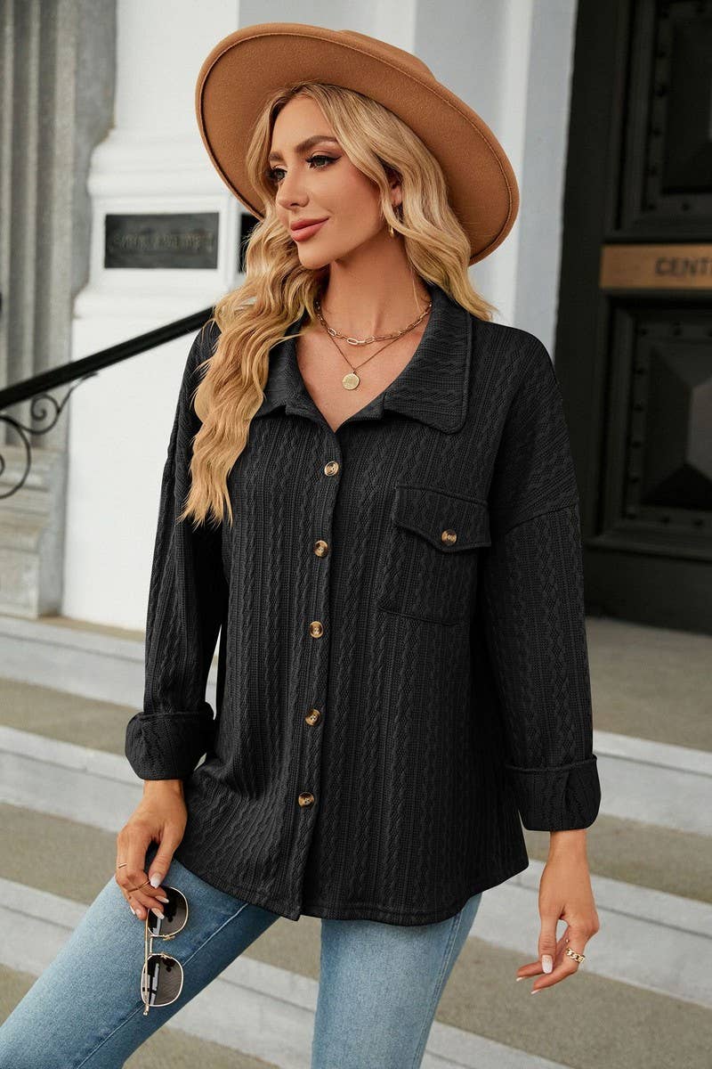 Cable Pattern Button Down